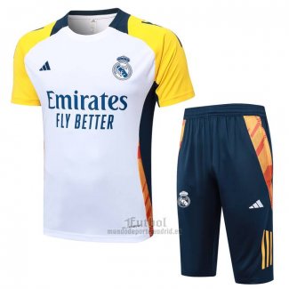 Chandal del Real Madrid Manga Corta 2024-2025 Blanco - Pantalon Corto