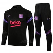 Chandal de Sudadera del Barcelona Nino 2021-2021 Negro