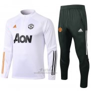 Chandal de Sudadera del Manchester United Nino 2020-2021 Blanco