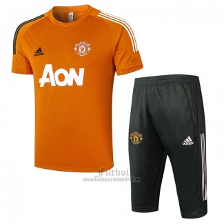 Chandal del Manchester United Manga Corta 2020-2021 Naranja