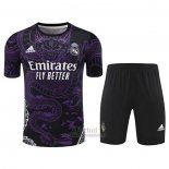 Chandal del Real Madrid Dragon Manga Corta 2024-2025 Purpura - Pantalon Corto